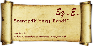 Szentpétery Ernő névjegykártya